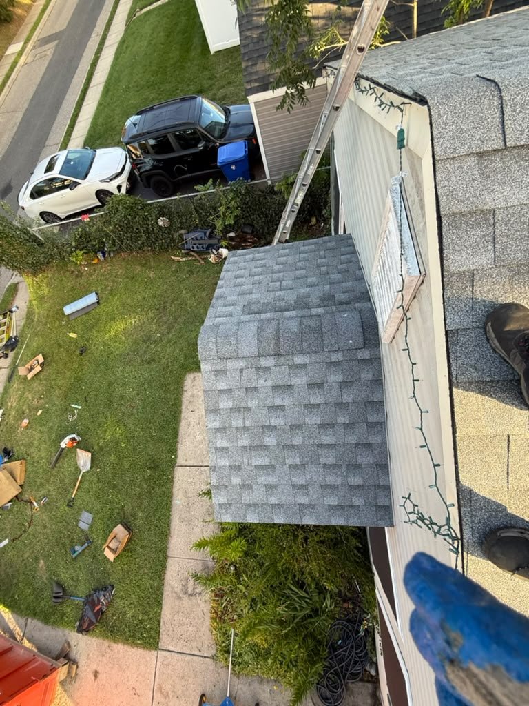 Completed roof replacement and eave details in Toms River