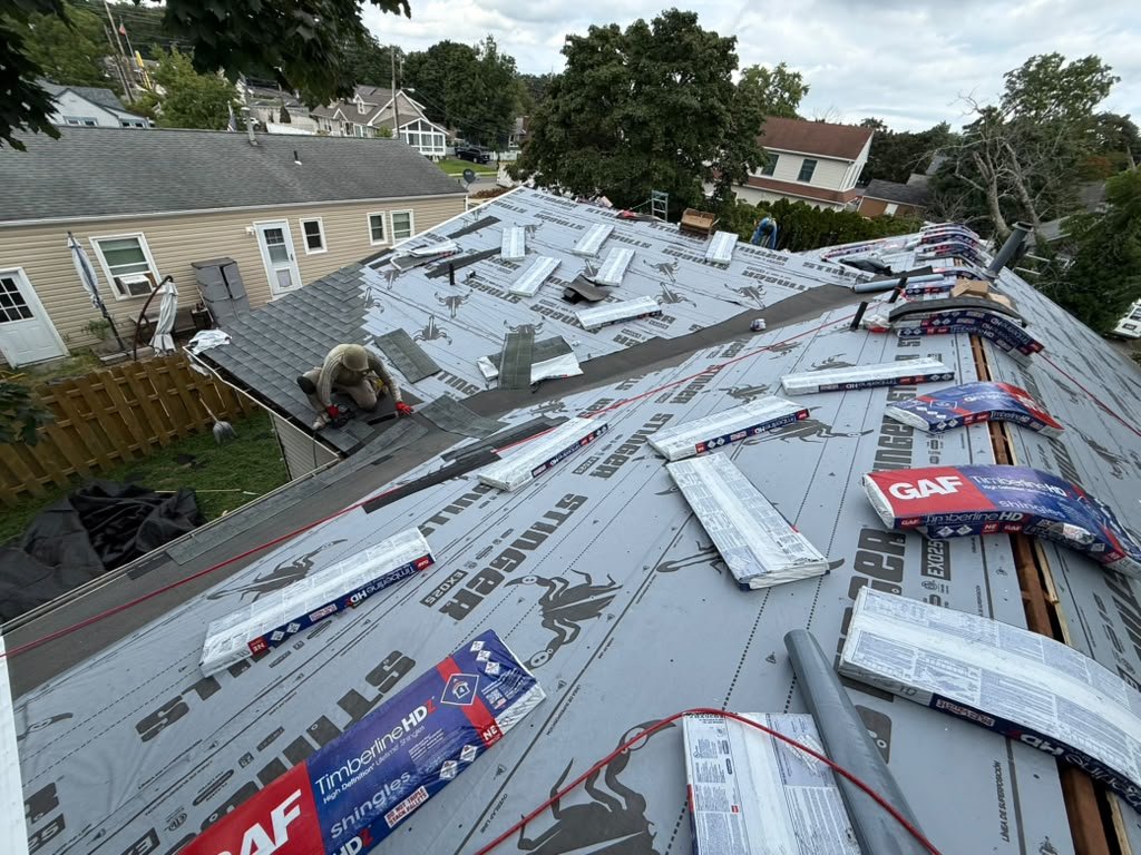 Synthetic underlayment and roof preparation during a Toms River reroof