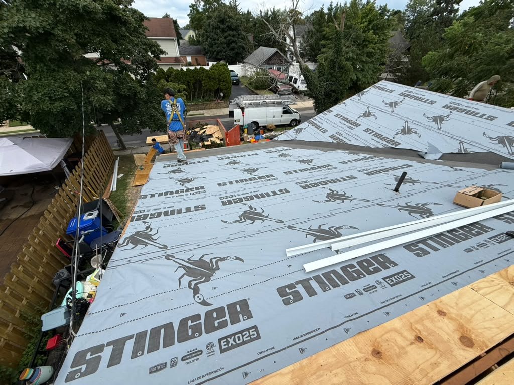 Installed STINGER EXO25 underlayment over new decking in Toms River
