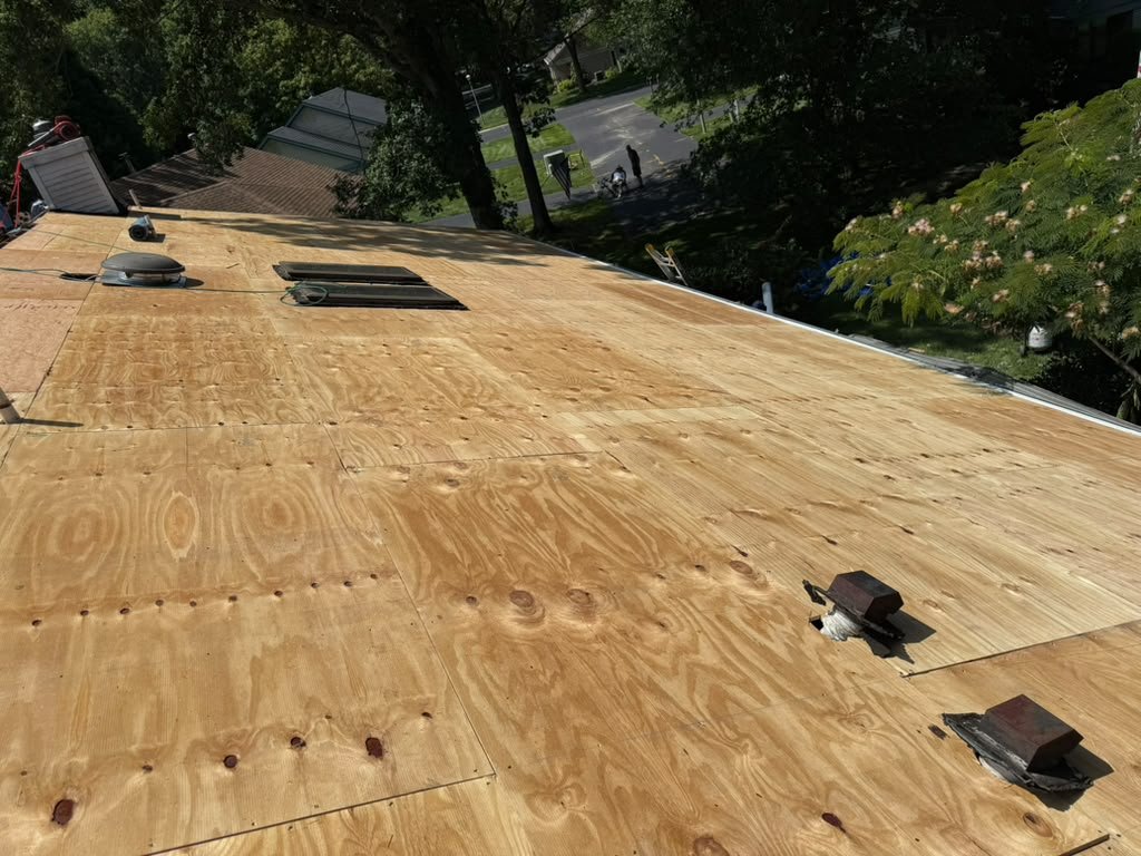 Extensive plywood roof-deck replacement in Whiting, Manchester Township