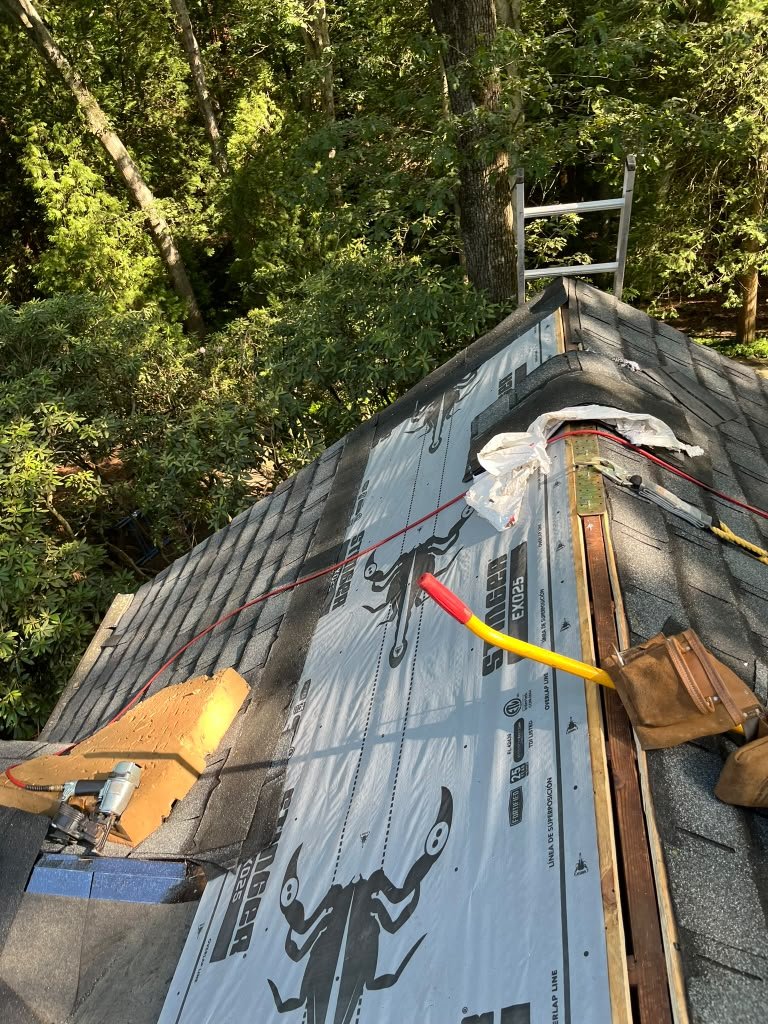 Ice-and-water protection and roof underlayment detail in Franklin Lakes NJ